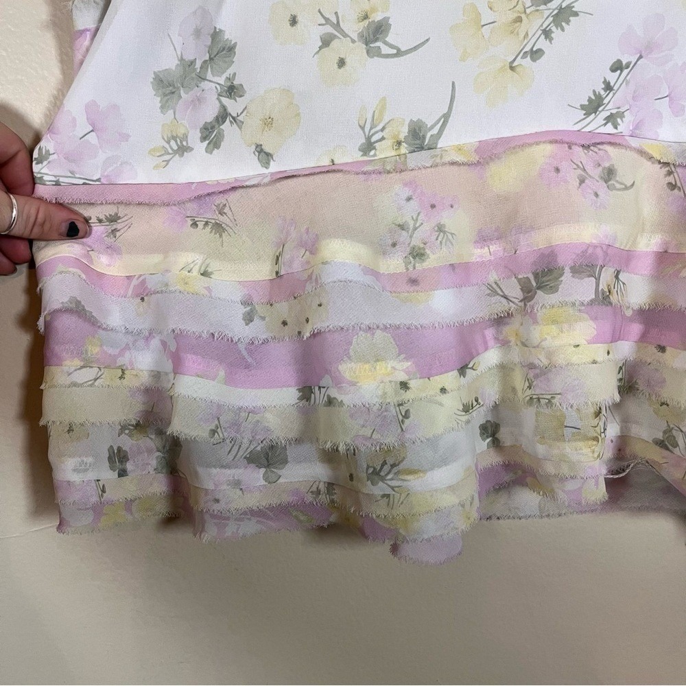 Arula Plus 1X Floral Ruffle Babydoll Tank Top Tiered Cottagecore Boho - Picture 7 of 13